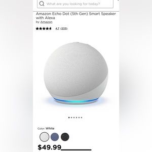 White Amazon Alexa Echo Dot